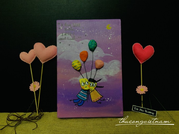 Tranh đá tinh yêu (20*30cm) - Mẫu 1