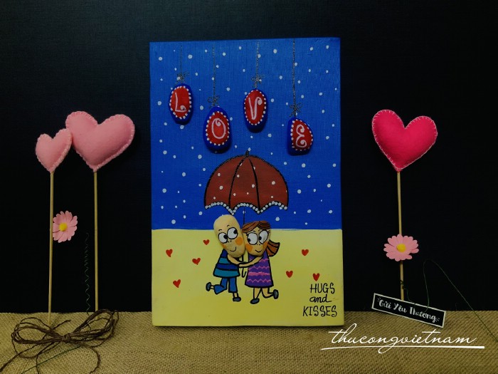 Tranh đá tinh yêu (20*30cm) - Mẫu 3