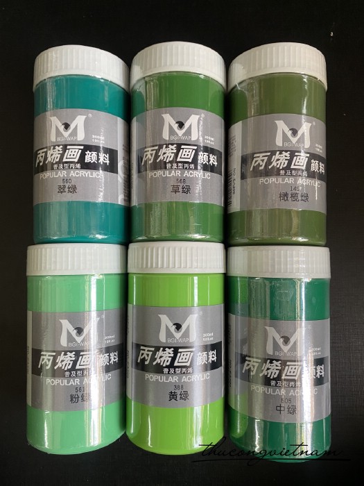 Acrylic 7 màu tông xanh lá - 300ml