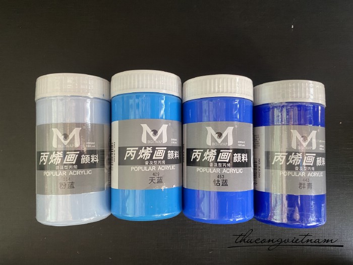 Acrylic 4 màu tông xanh dương - 300ml