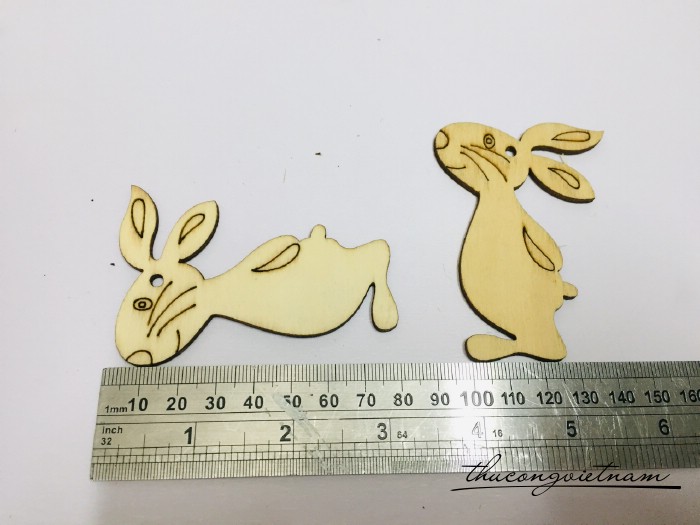 2 Thẻ gỗ treo trơn - Thỏ mẫu 2