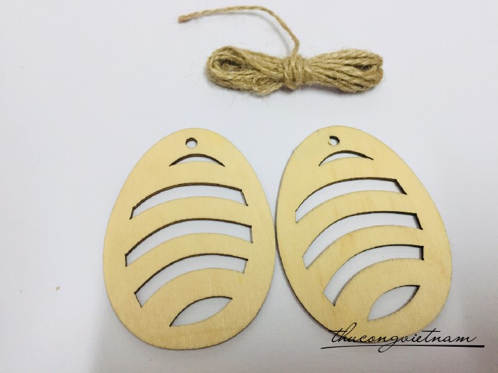2 Thẻ gỗ treo trơn - Trứng mẫu 2