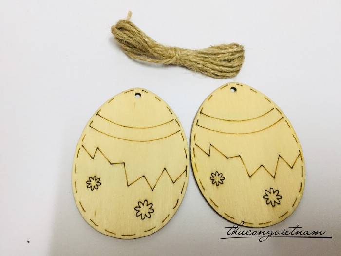 2 Thẻ gỗ treo trơn - Trứng mẫu 4