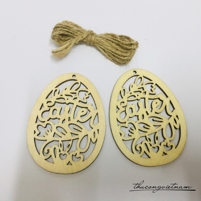 2 Thẻ gỗ treo trơn - Trứng mẫu 6