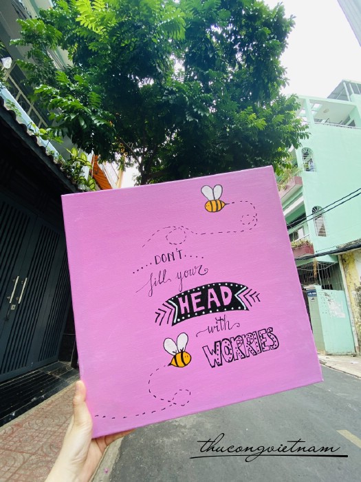 Khung tranh vải bố thông điệp 50x50cm - M4