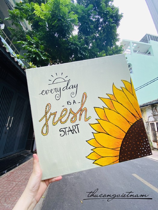 Khung tranh vải bố thông điệp 50x50cm - M7