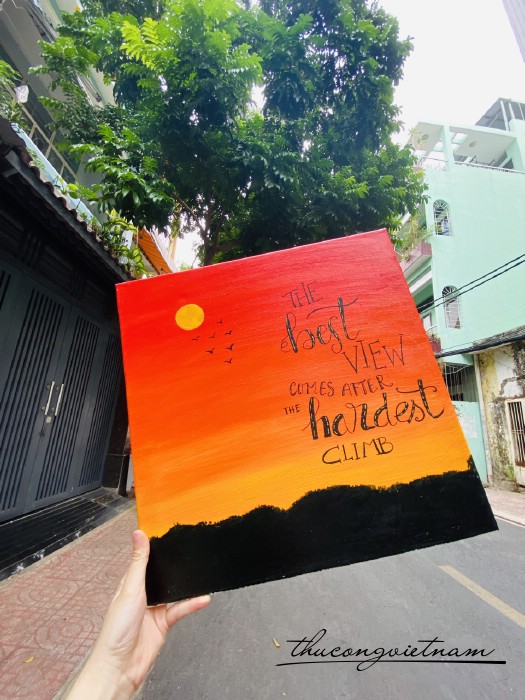 Khung tranh vải bố thông điệp 50x50cm - M8