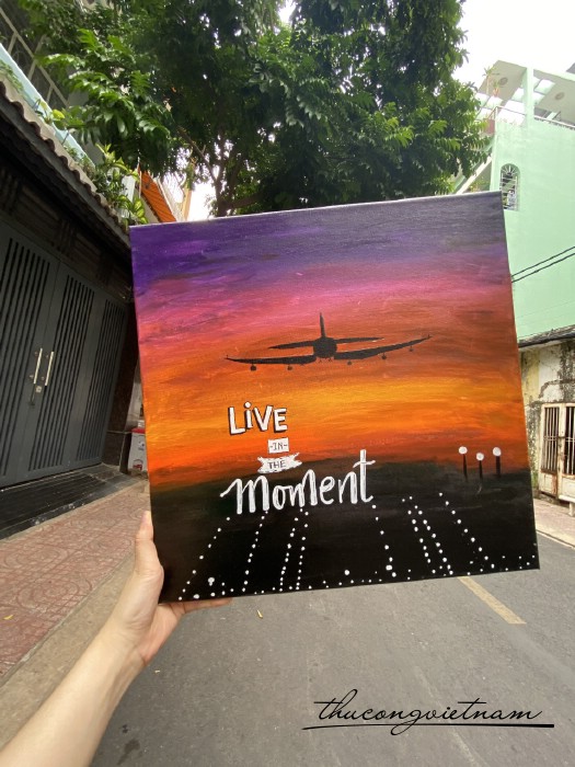 Khung tranh vải bố thông điệp 50x50cm - M9