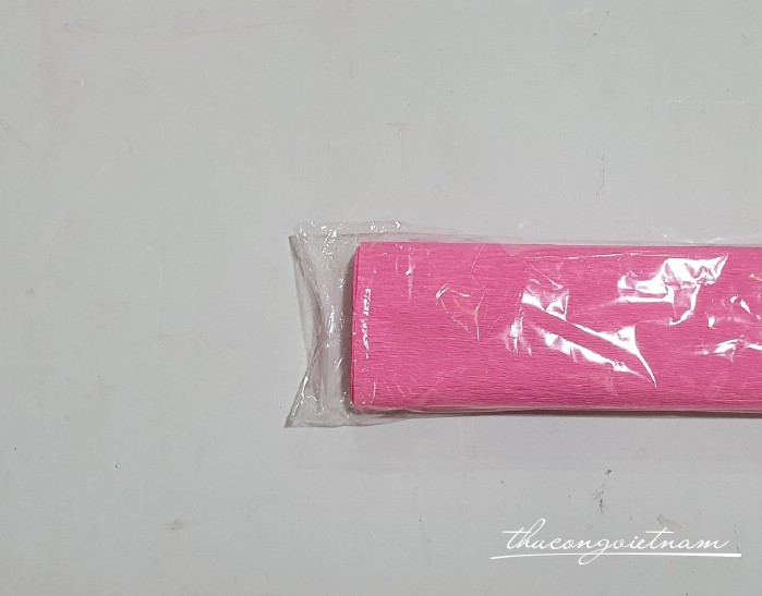 Giấy nhún khổ 50*250cm - Màu hồng sen
