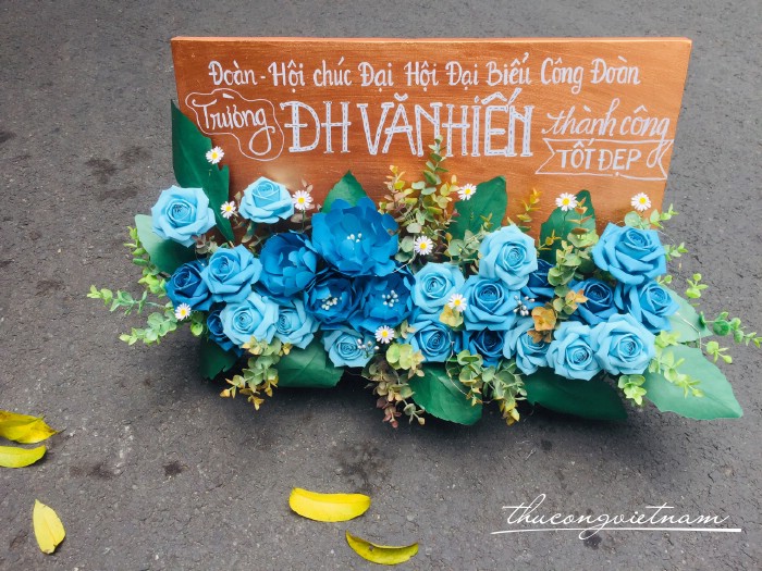 Kệ Hoa chúc mừng thủ công handmade 40*60cm