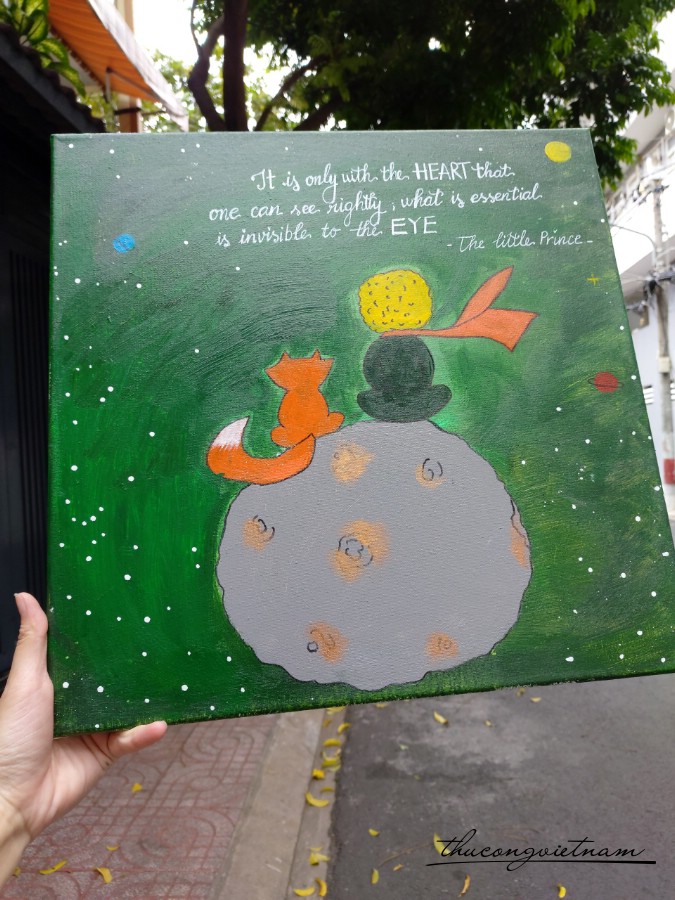 Khung tranh vải bố thông điệp 50x50cm - M10