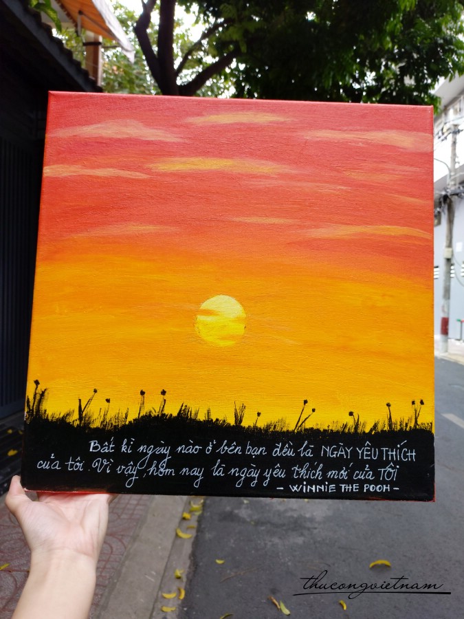 Khung tranh vải bố thông điệp 50x50cm - M13