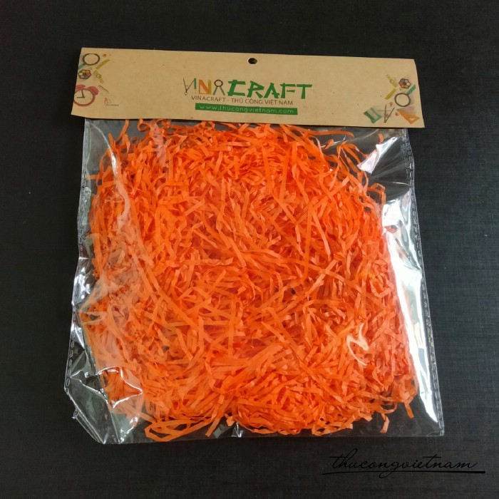Giấy rơm lót hộp quà màu cam 10g