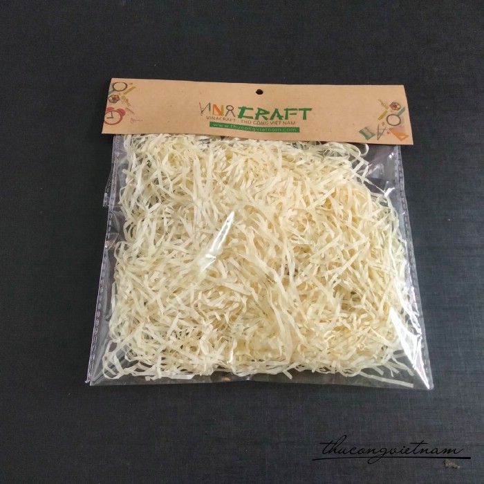 Giấy rơm lót hộp quà màu kem 10g