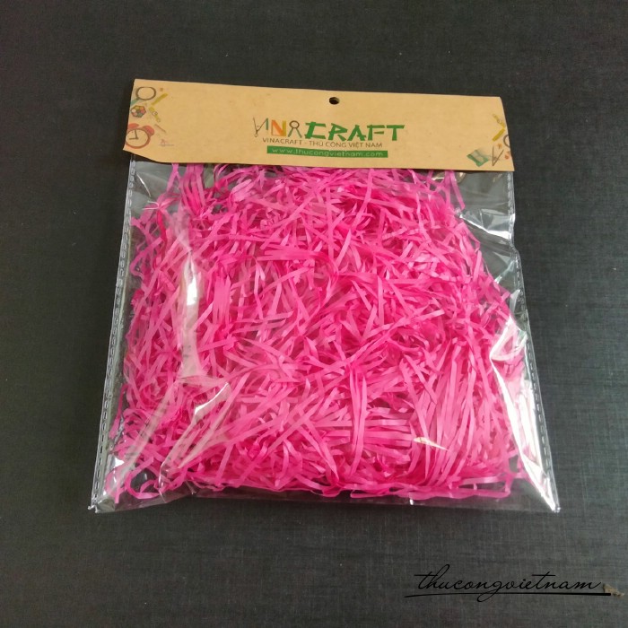 Giấy rơm lót hộp quà màu hồng sen 10g