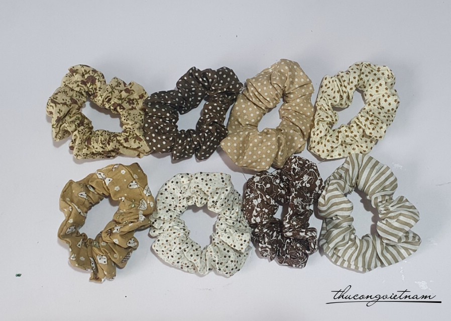 Cột tóc Scrunchies tông nâu (10-12cm)