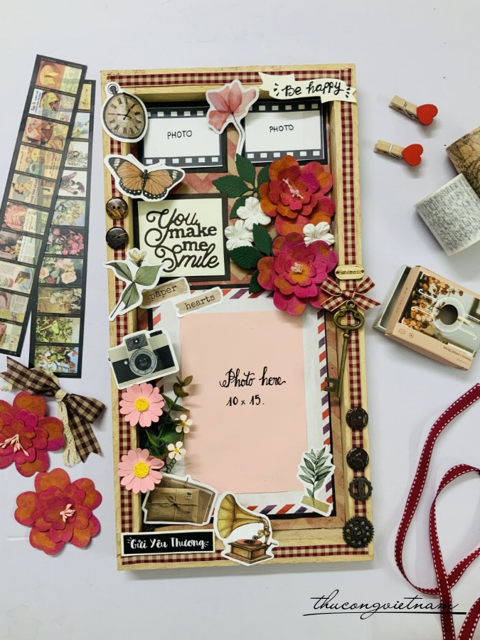 Khung ảnh dài Youmake 20*40cm tông hồng
