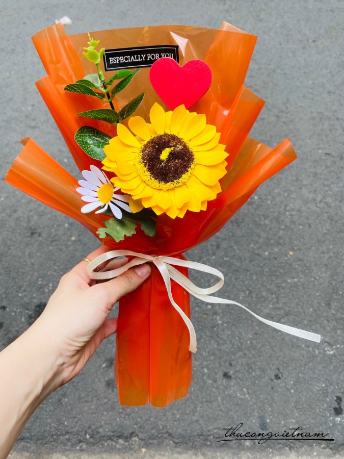 Bó hoa hướng dương 1 bông 15*20cm