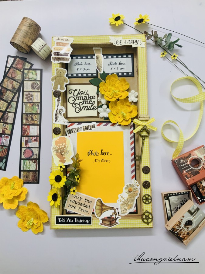 Khung ảnh dài Youmake 20*40cm tông vàng