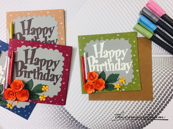Thiệp tag HBBD 3 hoa 13x13cm