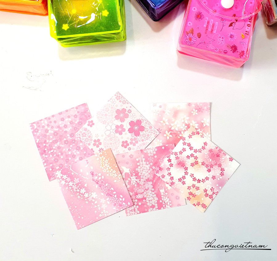 Giấy xếp hạc, giấy origami 6.3cm (280 tờ) - Mẫu 3