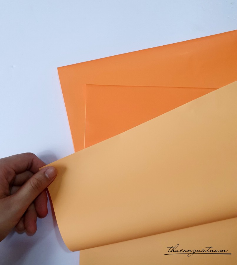  Giấy gói trơn 2 mặt khổ 58*58 cm - Màu cam