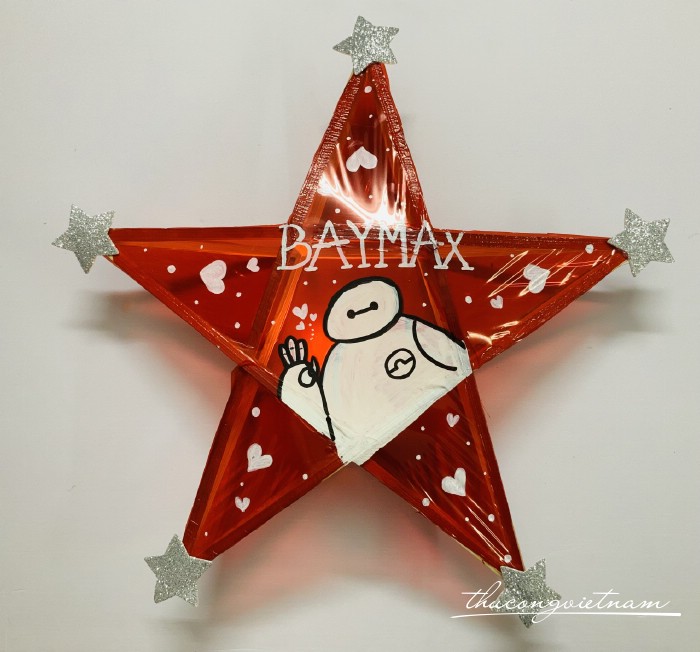 Lồng Đèn Ngôi Sao Giấy Kiếng - Mẫu Baymax  (30cm)