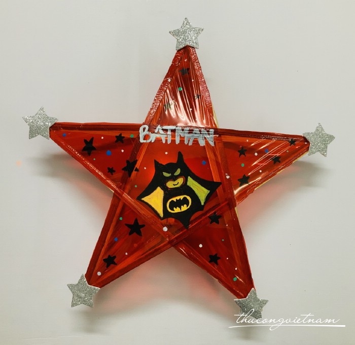 Lồng Đèn Ngôi Sao Giấy Kiếng - Mẫu Batman  (30cm)