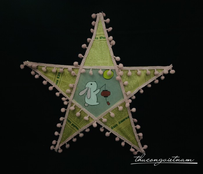 Lồng Đèn Ngôi Sao Giấy Báo  - Mẫu 6 (40cm)