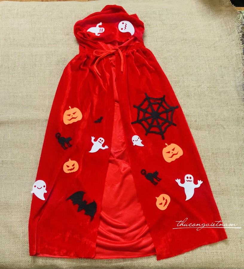 Áo choàng Halloween -  Đỏ vải nhung