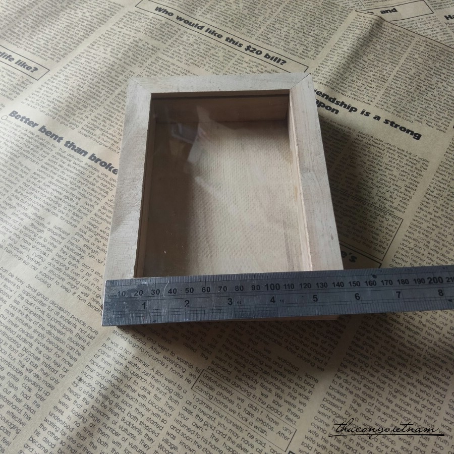 Khung gỗ kéo Mica 20*15*3cm