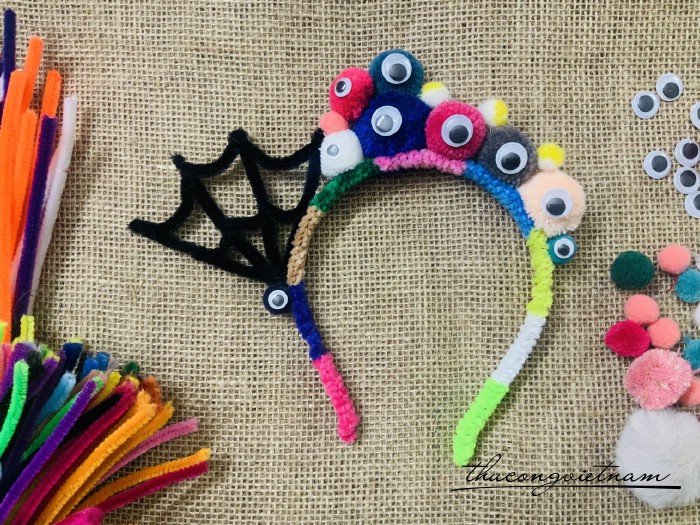 Băng đô kẽm nhung Halloween (17*22cm) - Mạng nhện