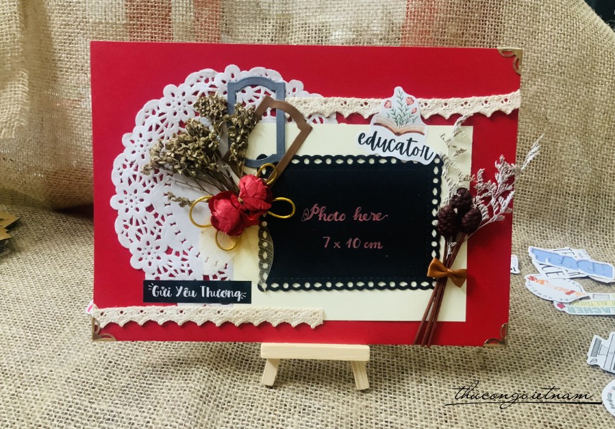 Khung ảnh giấy có giá đỡ 20/11 (20*30cm) - Tông đỏ