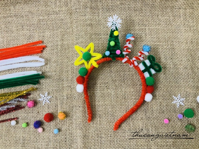 Băng đô kẽm nhung Giáng Sinh (17*22cm) - Cây thông GS