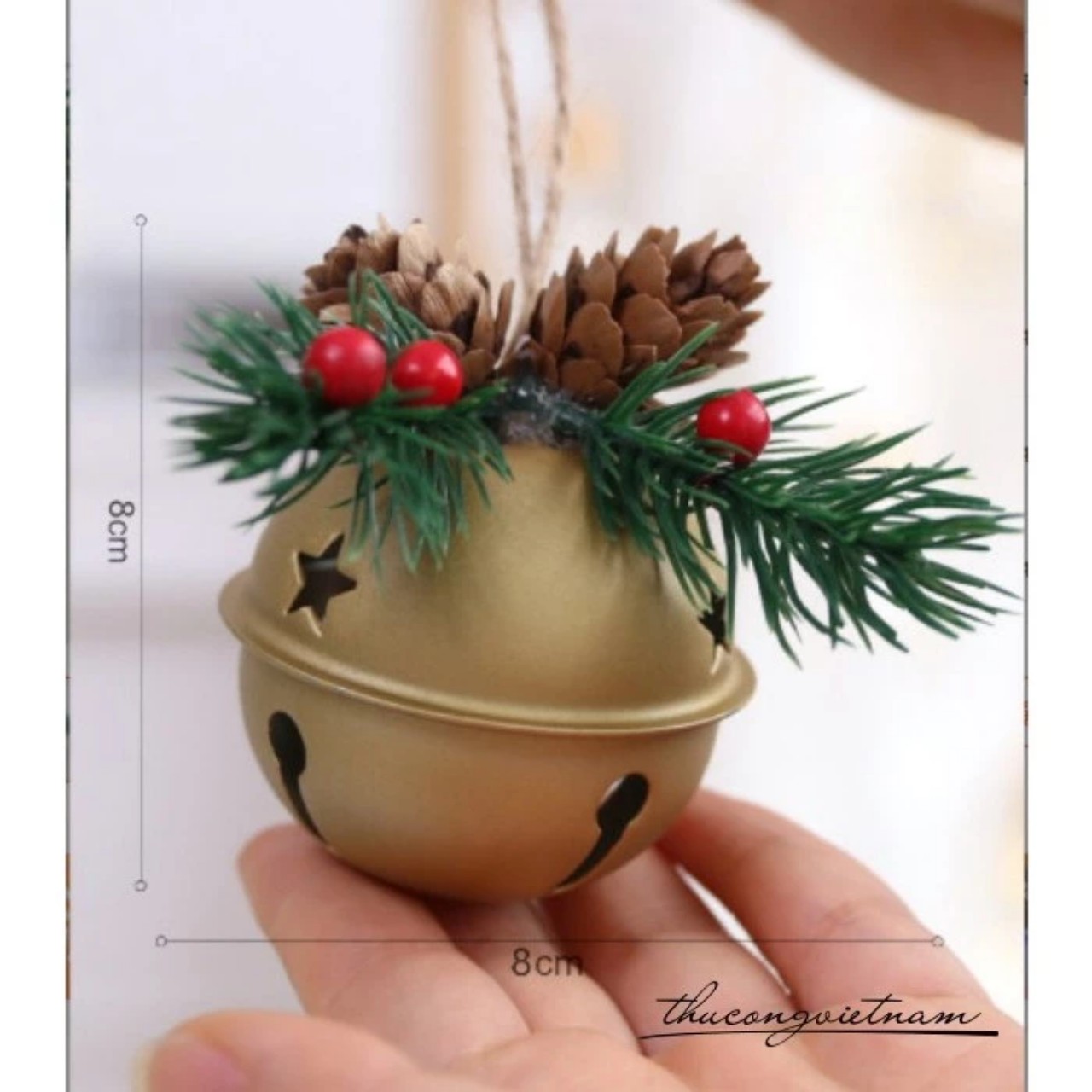 Chuông lục lạc Giáng Sinh màu vàng 8*8cm (29g)