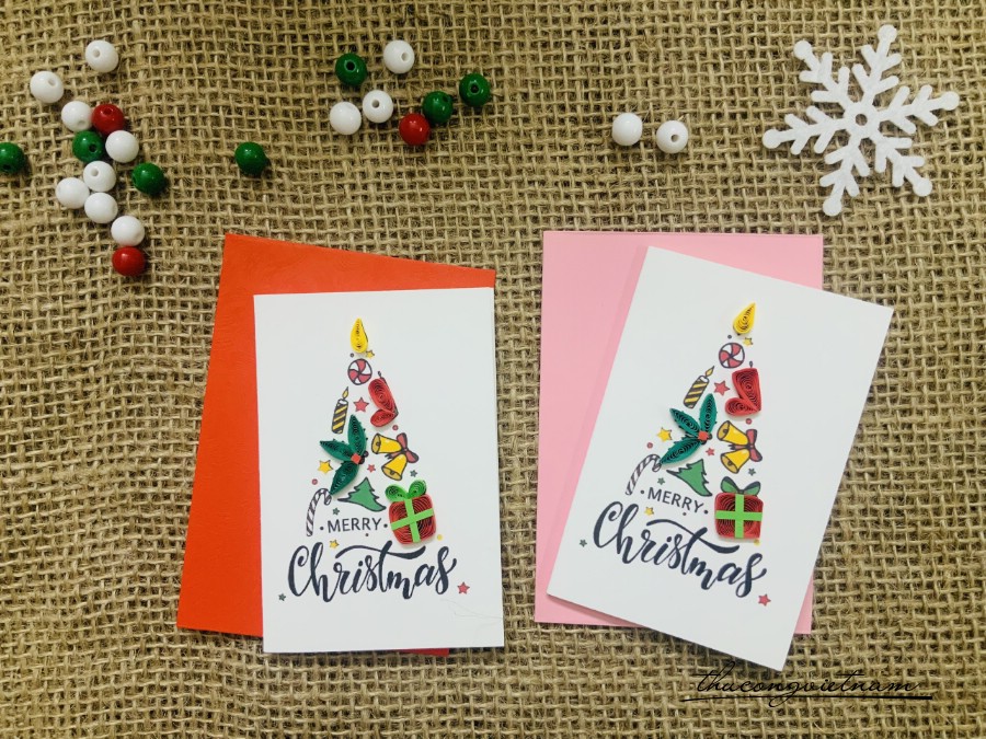 Thiệp Quilling Giáng Sinh - Mẫu 2 (6*9cm)