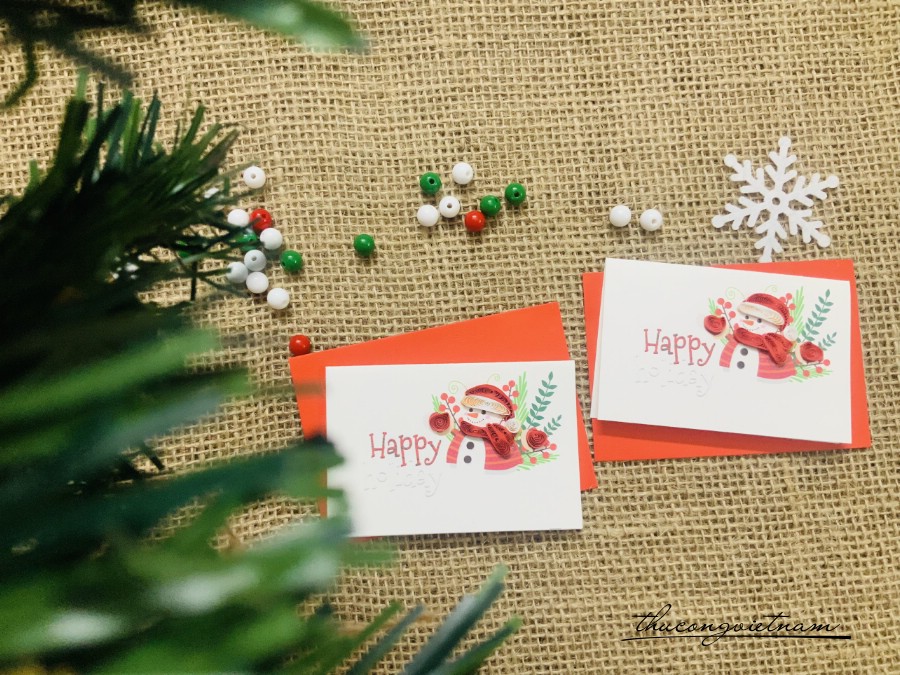 Thiệp Quilling Giáng Sinh - Mẫu 5 (6*9cm)