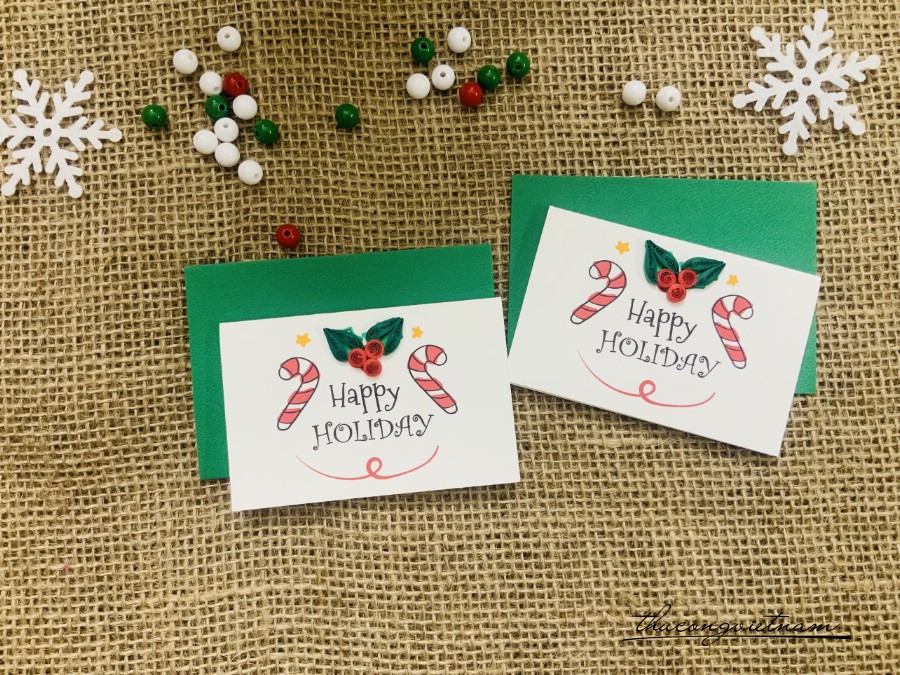 Thiệp Quilling Giáng Sinh - Mẫu 10 (6*9cm)