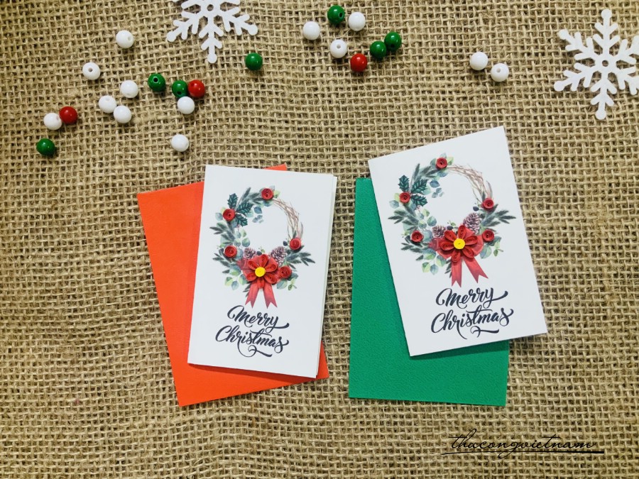 Thiệp Quilling Giáng Sinh - Mẫu 16 (6*9cm)