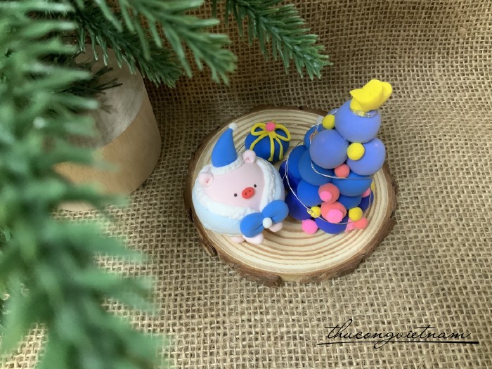 Cây thông mô hình bằng đất sét (12-14cm) - Mẫu 3