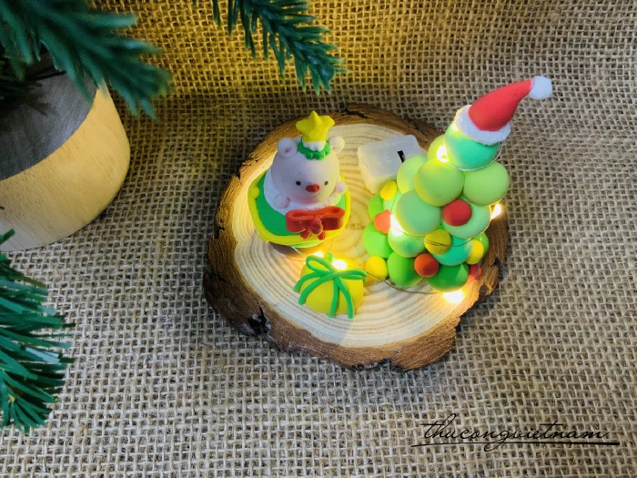 Cây thông mô hình bằng đất sét (12-14cm) - Mẫu 4