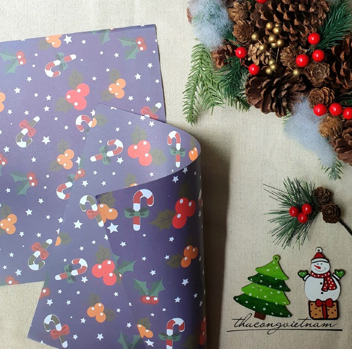 Giấy nền Giáng Sinh in hai mặt 30*30cm - M26
