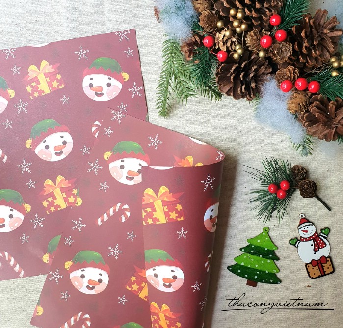 Giấy nền Giáng Sinh in hai mặt 30*30cm - M35