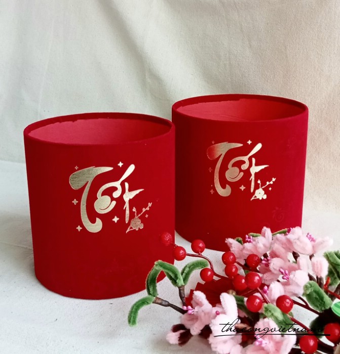 Chậu trụ nhung đỏ 16*16cm