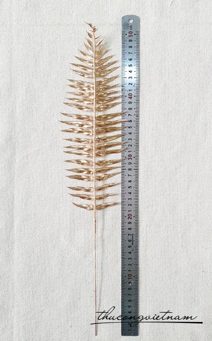 Nhành lá phủ nhũ vàng 50cm