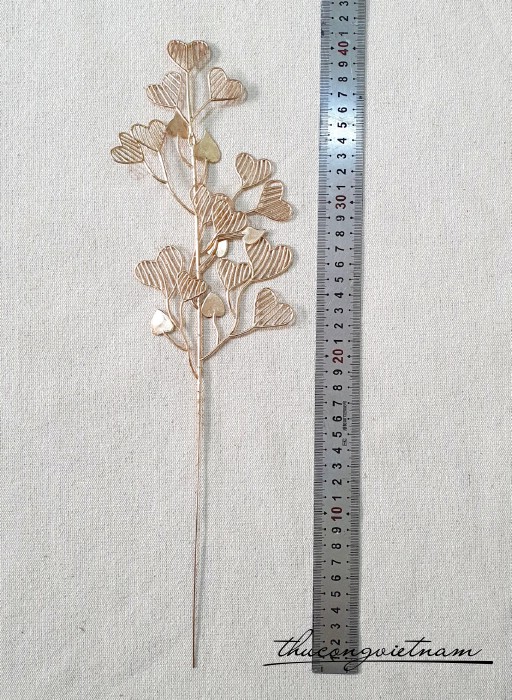 Nhành tim phủ nhũ vàng 40cm