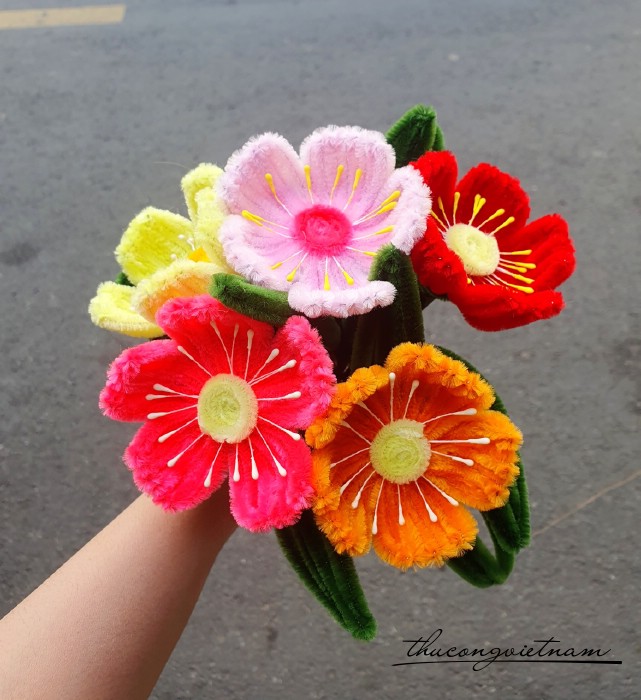 Hoa kẽm nhung làm sẵn - Hoa Poppy