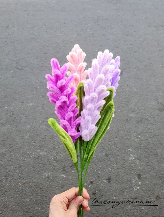 Hoa kẽm nhung làm sẵn - Hoa lavender