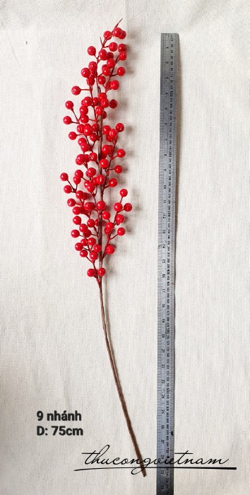 Cành đông đào trang trí Tết 9 nhánh 75cm