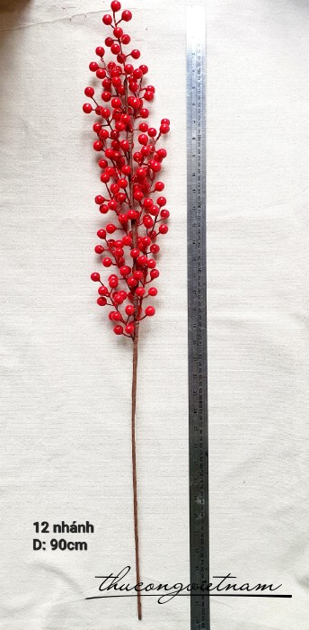 Cành đông đào trang trí Tết 12 nhánh 90cm